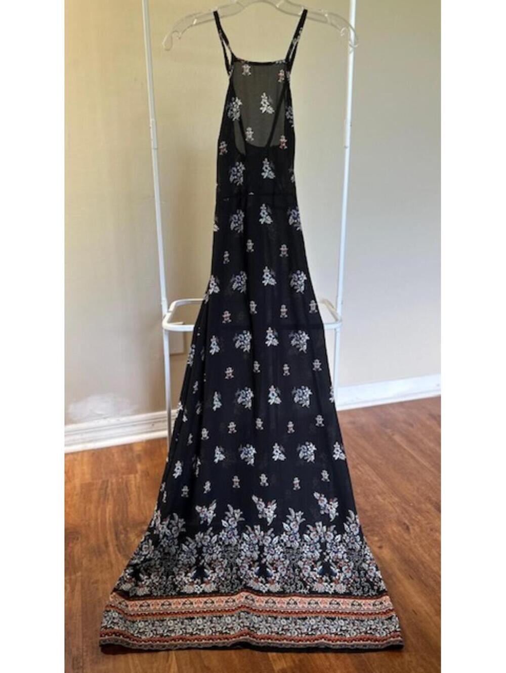 Atmosphere Black Floral Maxi Dress with Spaghetti Straps